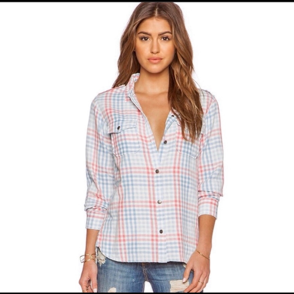 Current/Elliot Plaid Flannel Long Sleeve